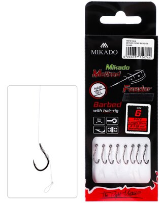 Mikado Method Feeder Rig - With Rubber - Barbless 8pc